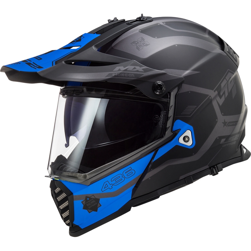 Enduro přilba LS2 MX436 Pioneer EVO Cobra černo-modrá