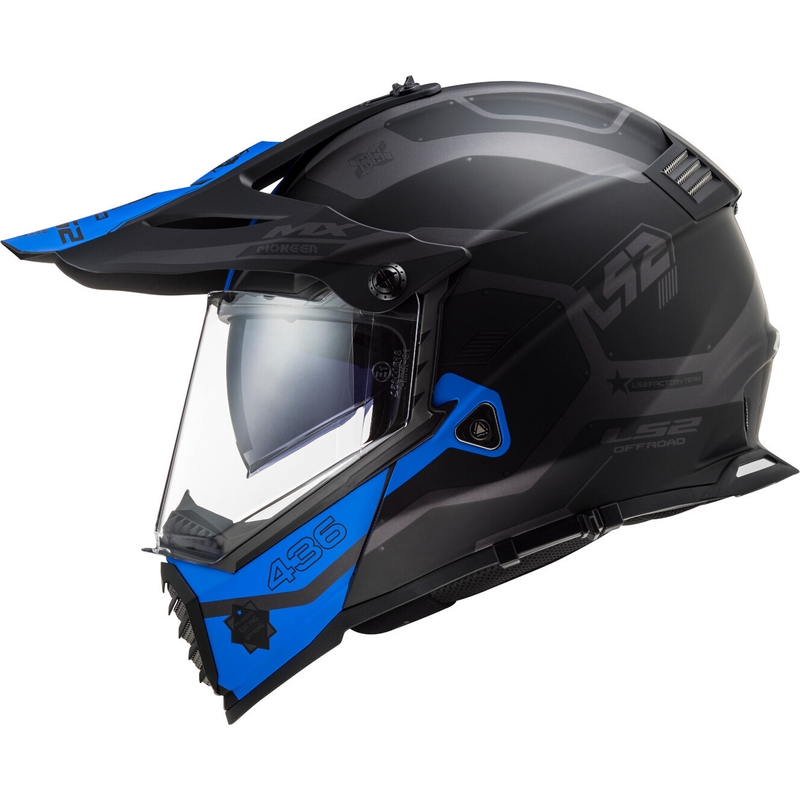 Enduro přilba LS2 MX436 Pioneer EVO Cobra černo-modrá