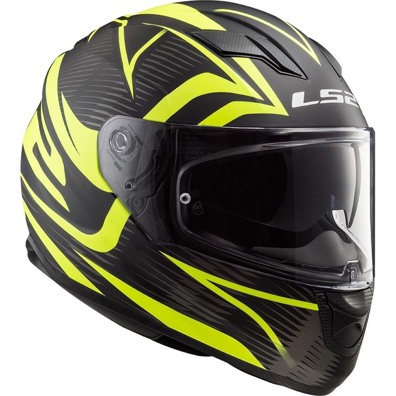 LS2 FF320 Stream Evo Jink must-fluo kollane integreeritud mootorratta kiiver