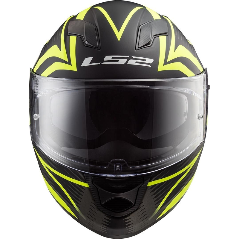 LS2 FF320 Stream Evo Jink must-fluo kollane integreeritud mootorratta kiiver