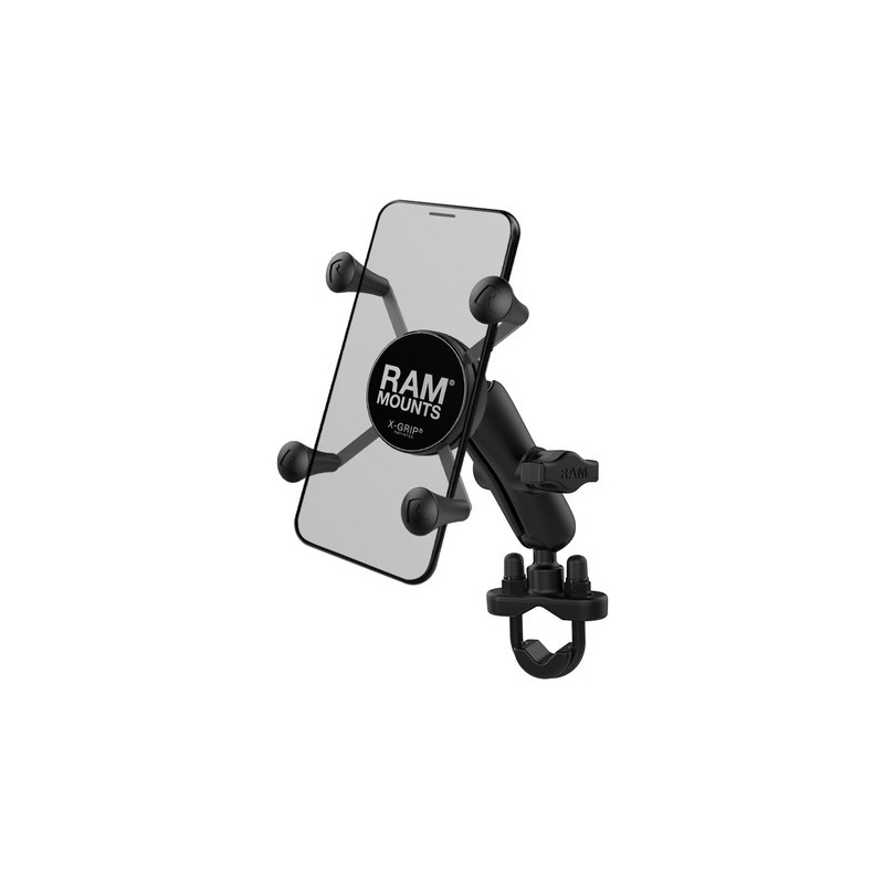 RAM Mounts X-Grip mobiiltelefonihoidik juhtraua läbimõõduga 12,7-31,75 mm jaoks.