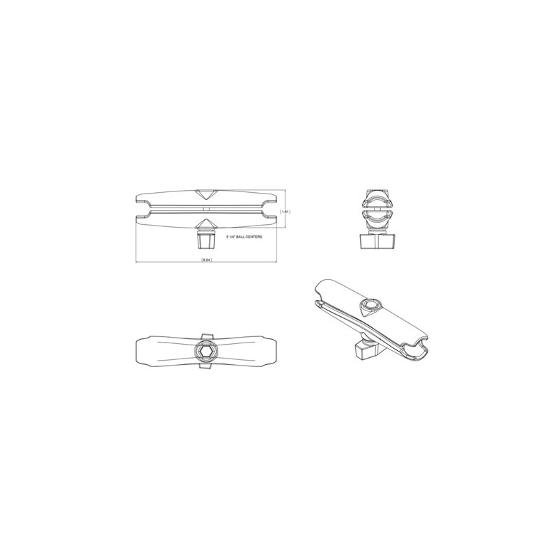 RAM kinnitused 1" kuulipoltidele - 152 mm